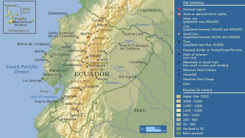 Фото Карта Эквадора